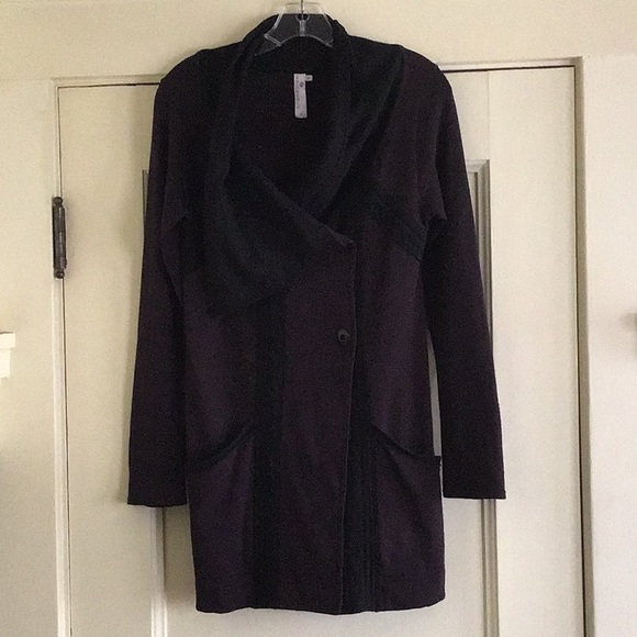 Aubergine Funnel Top Soft Jacket-Organic Cotton - Picture 4 of 10